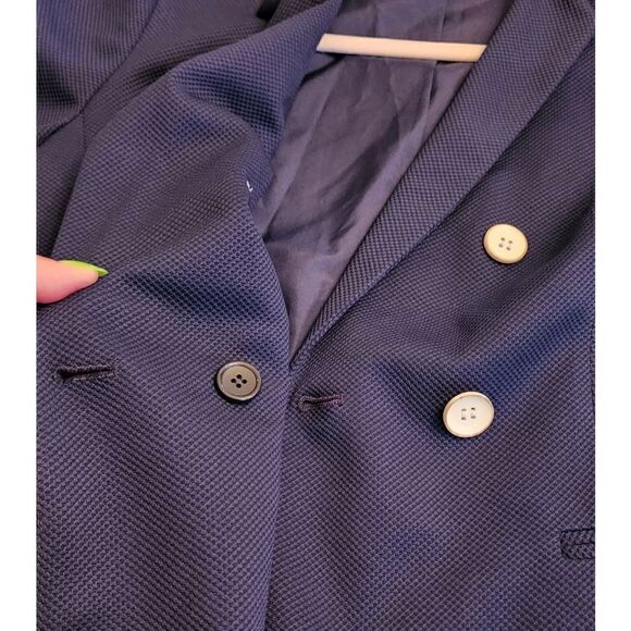 The Limited NWT structured waffle texture navy blazer - Picture 8 of 11